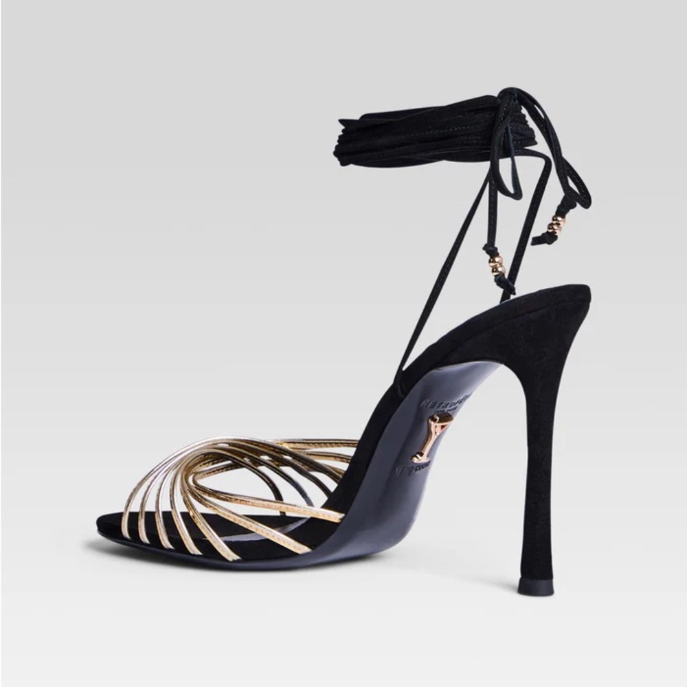 Retrofete Lucio Sandal Black Gold NIB MSRP $400 Size 37 or 6 - Picture 4 of 5